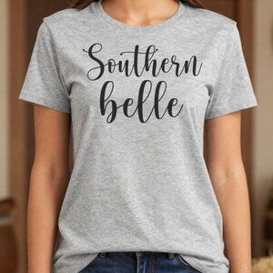 Southern Belle Western Gray Custom Tee Graphic Short Sleeve T-shirt